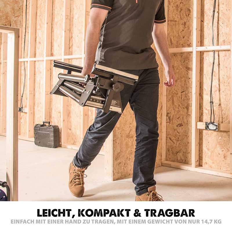 Evolution R255SMS+ 255mm Schiebe-Kapp- und Gehrungssäge mit TCT-Multi-Material-Sägeblatt und Gehrungssägeständer - Image 19