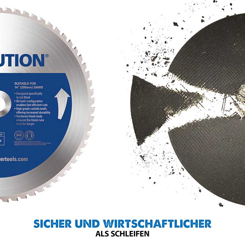 Evolution S355CPS 355mm Metallschneide-Kaltkreissäge mit TCT-Sägeblatt für Baustahl /Weichstahl - Image 5