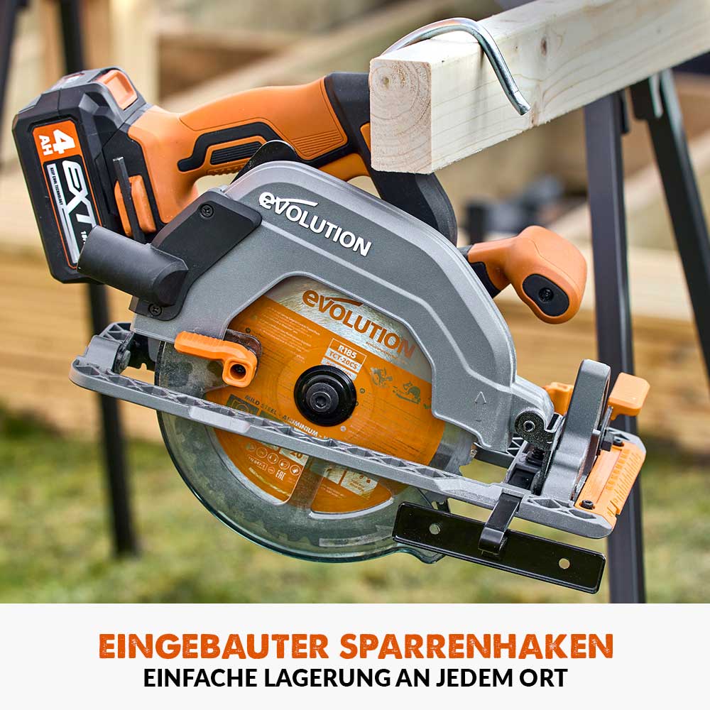 Evolution R185CCS-Li Kabellose, BĂŒrstenlose, 18V, Li-Ion EXT KreissĂ€ge mit 185mm Multi-Material-SĂ€geblatt - Image 4