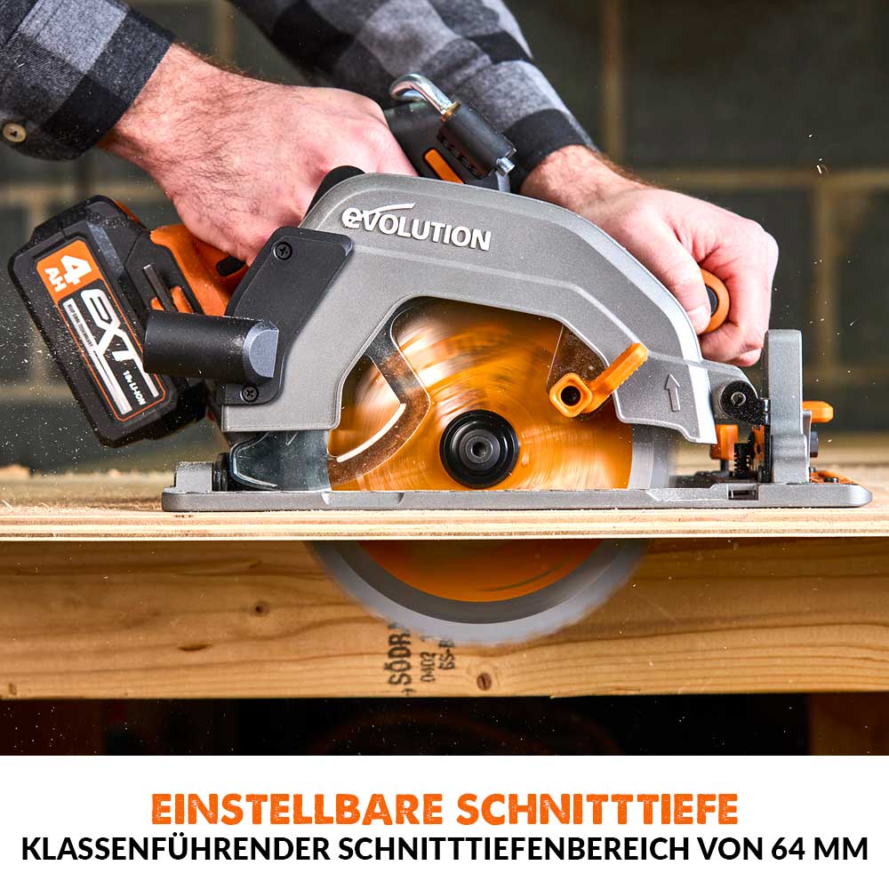 Evolution R185CCS-Li Kabellose, BĂŒrstenlose, 18V, Li-Ion EXT KreissĂ€ge mit 185mm Multi-Material-SĂ€geblatt - Image 7