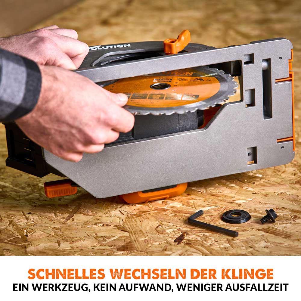 Evolution R185CCS-Li Kabellose, BĂŒrstenlose, 18V, Li-Ion EXT KreissĂ€ge mit 185mm Multi-Material-SĂ€geblatt - Image 9