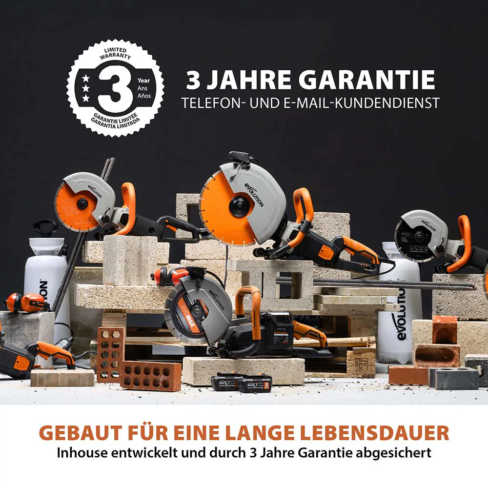 Evolution R350DCT 350mm Elektrische Betonsäge, Diamant-Trennschleifer mit Diamantblatt und Automatische Staubbekämpfung mit Wasserversorgung - Image 10