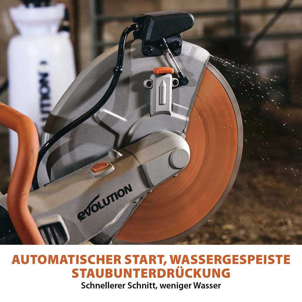 Evolution R350DCT 350mm Elektrische Betonsäge, Diamant-Trennschleifer mit Diamantblatt und Automatische Staubbekämpfung mit Wasserversorgung - Image 4