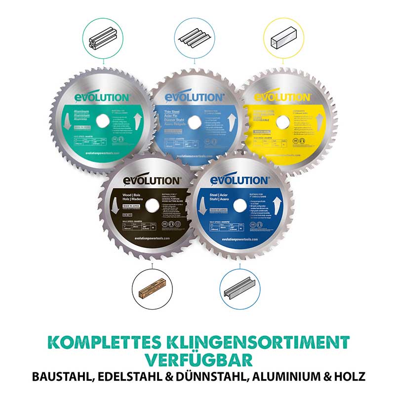 Evolution 185mm Aluminiumschneidklinge mit 60 Zähnen, TCT-Gehrungssägeblatt - Image 3