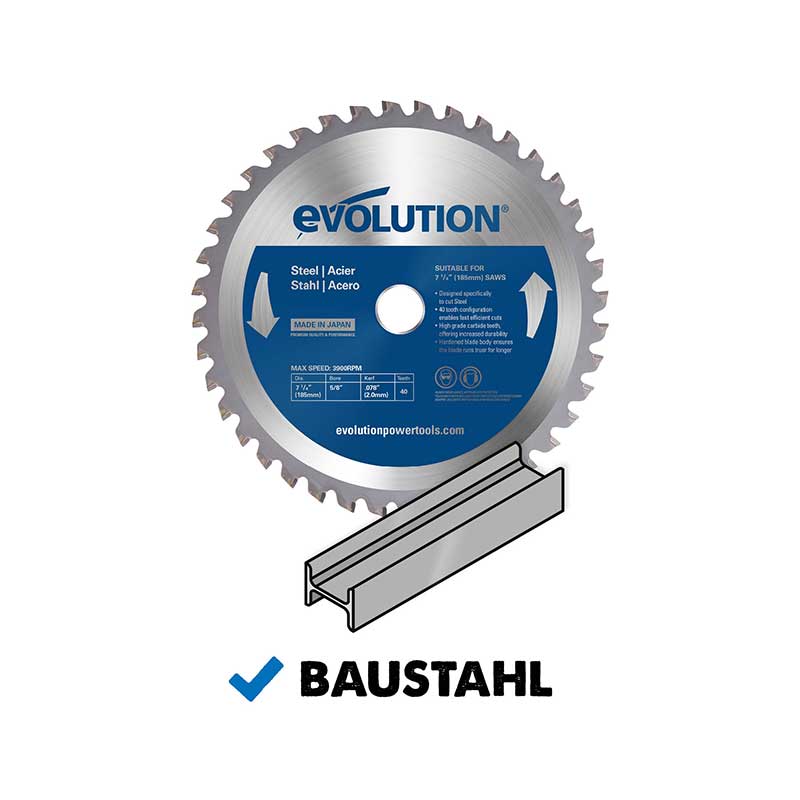 Evolution 185mm Stahl schneidendes 40-Zahn-TCT-Gehrungssägeblatt - Image 5