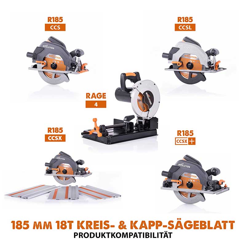 Evolution 185mm Mehrzweckschneidklinge mit 20 Zähnen, TCT-Kreissägeblatt - Image 6