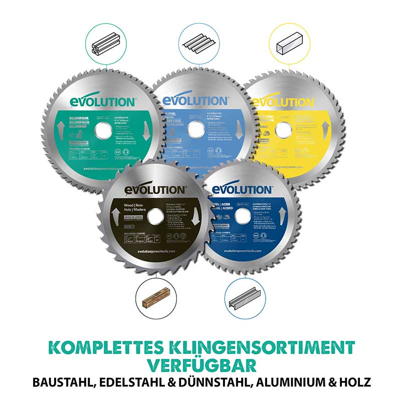 Evolution 210mm Aluminiumschneidklinge mit 60 Zähnen, TCT-Kreissägeblatt - Image 3