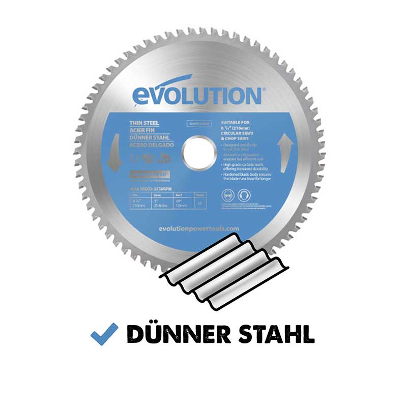 Evolution 210mm dünnstahlschneidendes 68-Zahn-TCT-Gehrungssägeblatt - Image 3