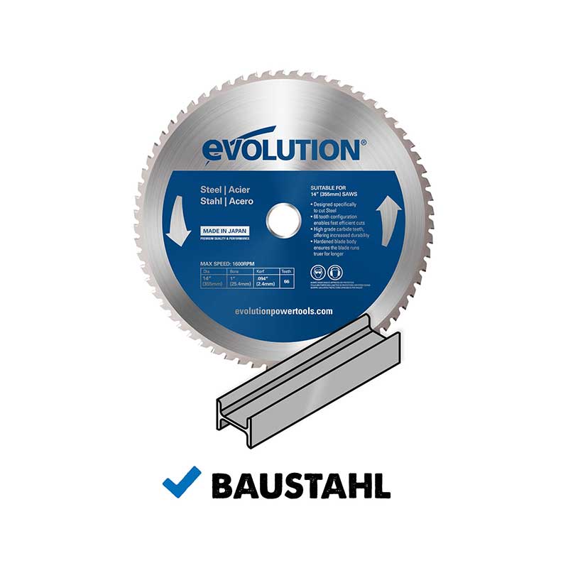 Evolution 255mm Stahl schneidendes 52-Zahn-Gehrungssägeblatt - Image 5