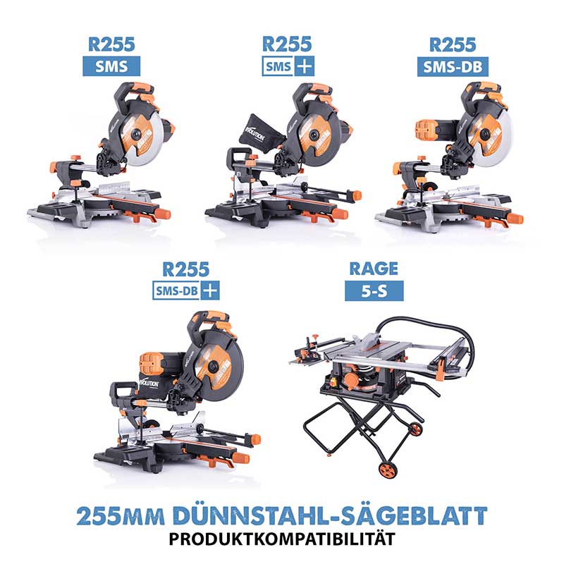 Evolution 255mm dünnstahlschneidendes 70-Zahn-TCT-Gehrungssägeblatt - Image 4