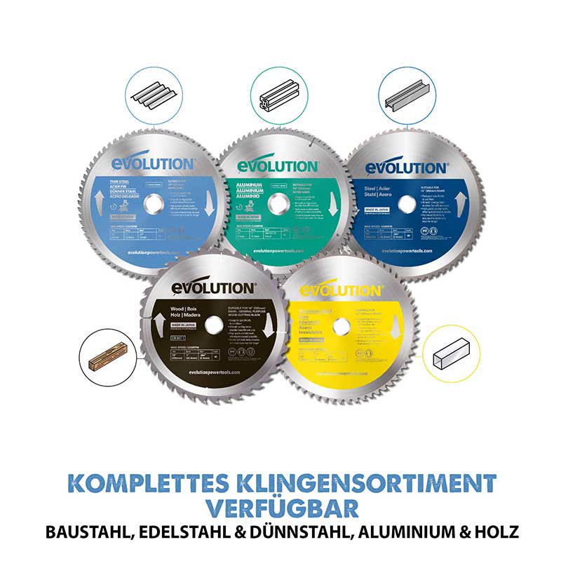 Evolution 255mm dünnstahlschneidendes 70-Zahn-TCT-Gehrungssägeblatt - Image 5