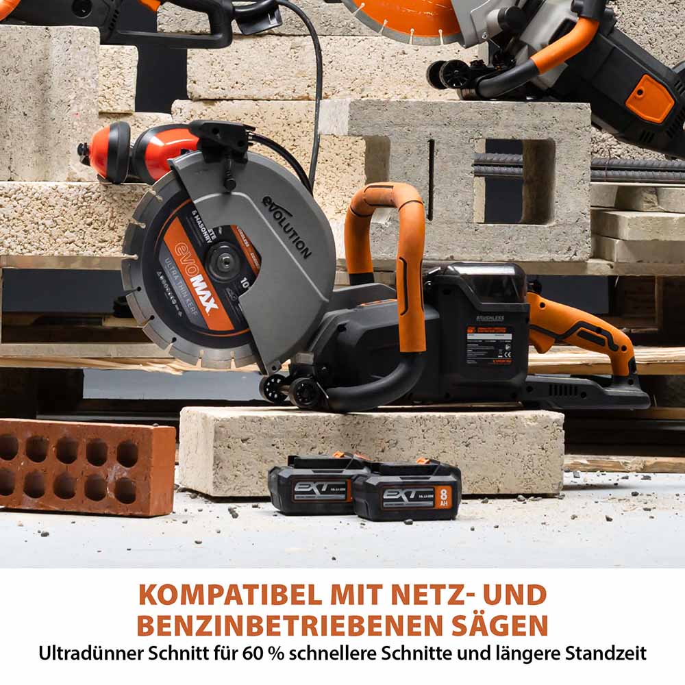 EVOMAX 260mm Premium-Diamantscheibe Ultra-Thin-Kerf Cordless Betonsägeblatt - Image 6