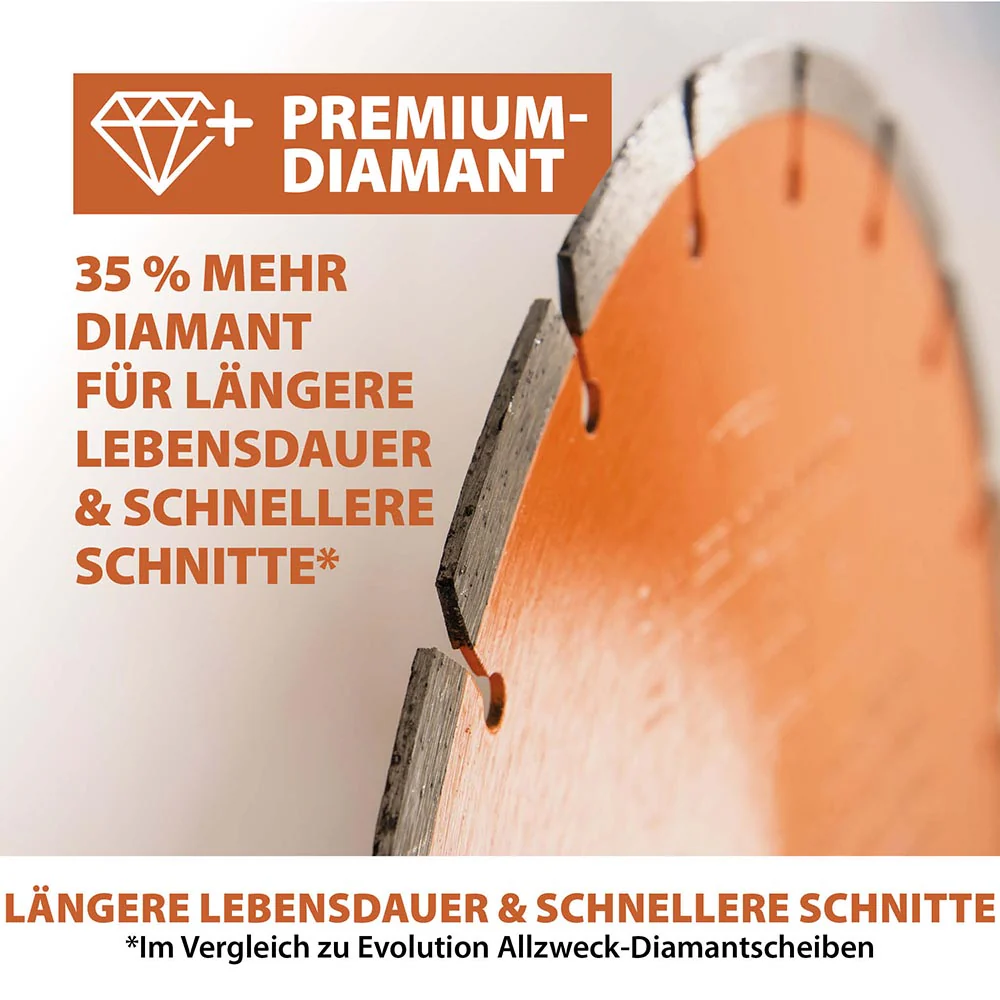 Evolution 350mm Premium-Diamantscheibe mit hoher Diamantkonzentration, segmentierter Rand BetonsÀgeblatt - Image 3