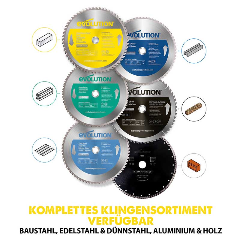 Evolution 355mm Edelstahlschneidklinge mit 90 Zähnen, TCT-Trennsägeblatt - Image 5