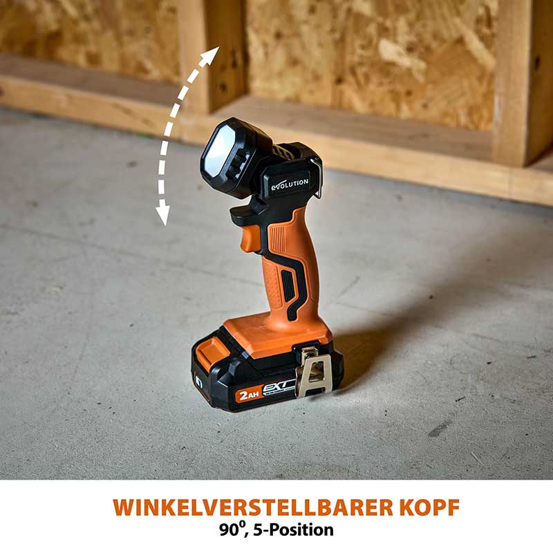 Evolution Kabellose R1000TOR-Li 1000 Lumen Arbeits-Taschenlampe 18V-Li-Ion EXT - Image 3