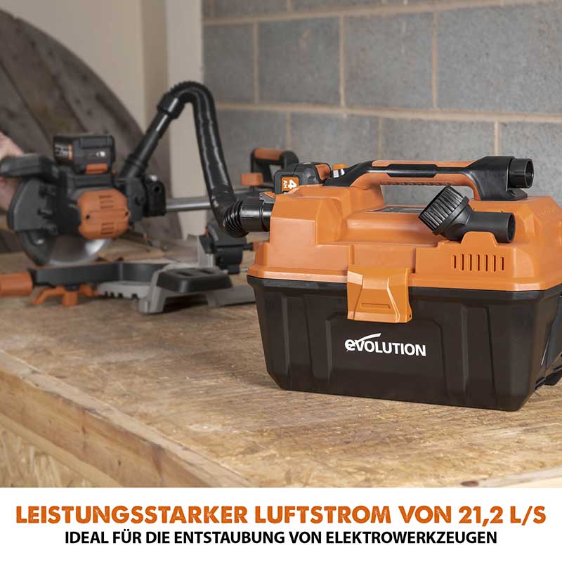 Evolution Kabelloser R11VAC-Li Nass- und Trockensauger für Werkstätten mit Akku und Ladegerät - Image 4