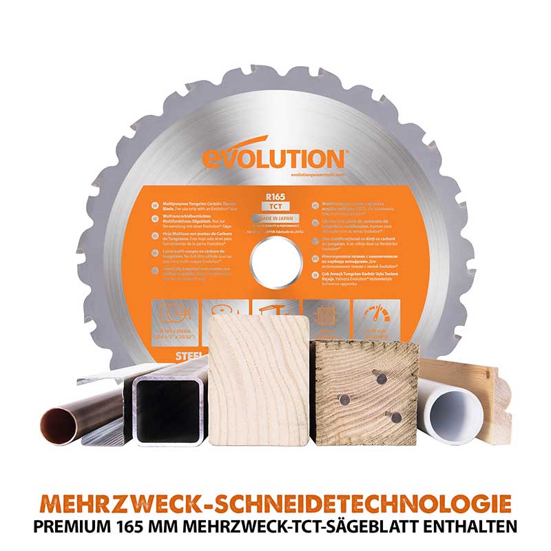 Evolution kabellose R165CCS-Li 165mm HandkreissÀge 18V-Li-Ion EXT inklusive Multi-Material-SÀgeblatt - Image 3