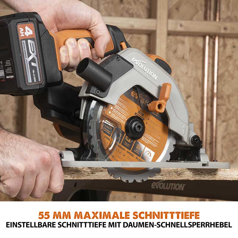 Evolution kabellose R165CCS-Li 165mm HandkreissÀge 18V-Li-Ion EXT inklusive Multi-Material-SÀgeblatt - Image 4