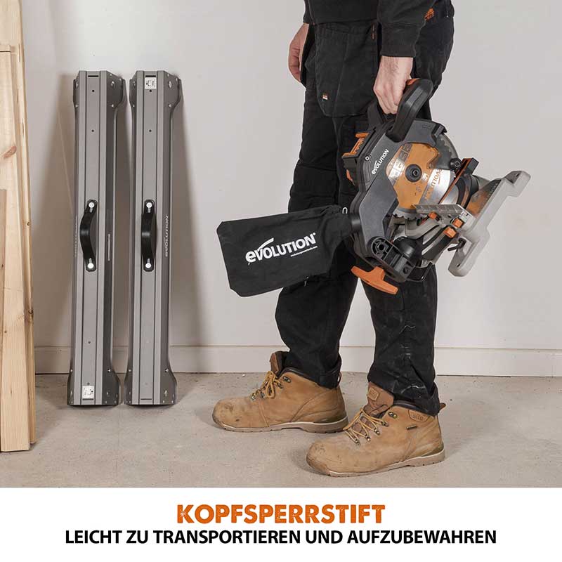 Evolution R185CMS-Li, Kabellose 185mm Kapp- und Gehrungssäge 18V-Li-Ion EXT inklusive Multi-Material-Sägeblatt - Image 6