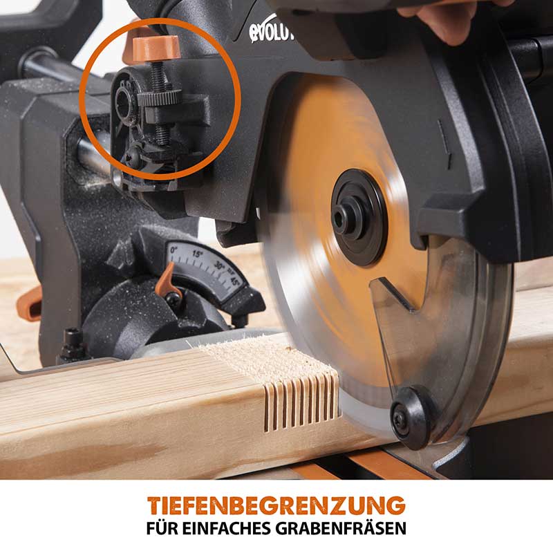 Evolution kabellose R185SMS-Li 185mm Schiebe-Kapp- und Gehrungssäge 18V-Li-Ion EXT mit Akku und Ladegerät inklusive Multi-Material-Sägeblatt - Image 9