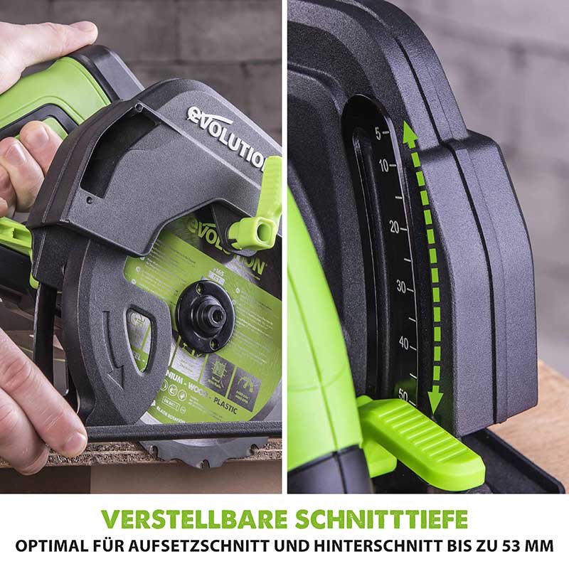 Evolution F165CCSL 165mm Handkreissäge mit TCT-Multi-Material-Sägeblatt - Image 6