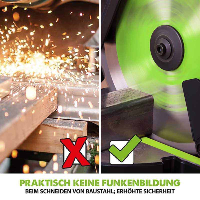 Evolution F255SMS 255mm Schiebe-Kapp- und Gehrungssäge mit TCT-Multi-Material-Sägeblatt - Image 8