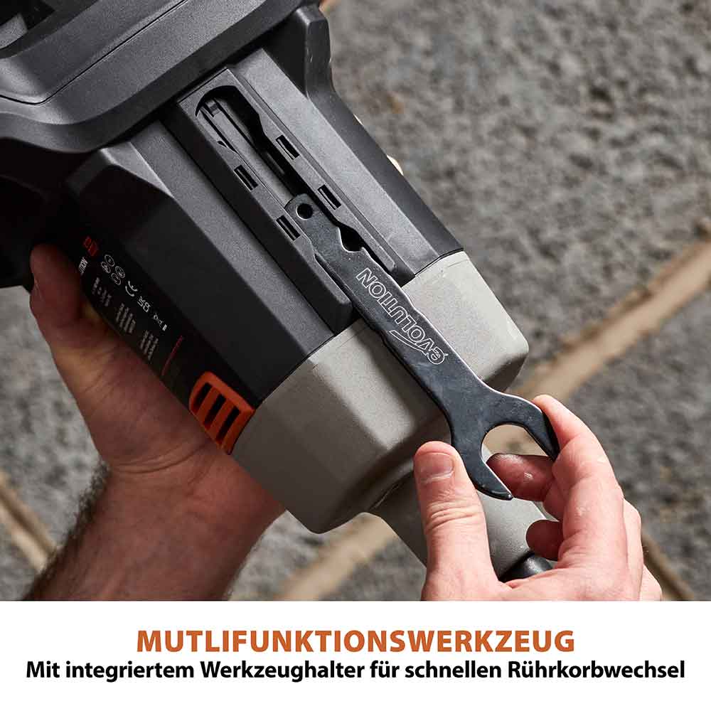 Evolution R120MXR-Li Akkubetriebener 18V-Li-Ion-EXT-Mischer mit Akku und Ladegerät mit 120mm-Multi-Mix-Rührer - Image 11