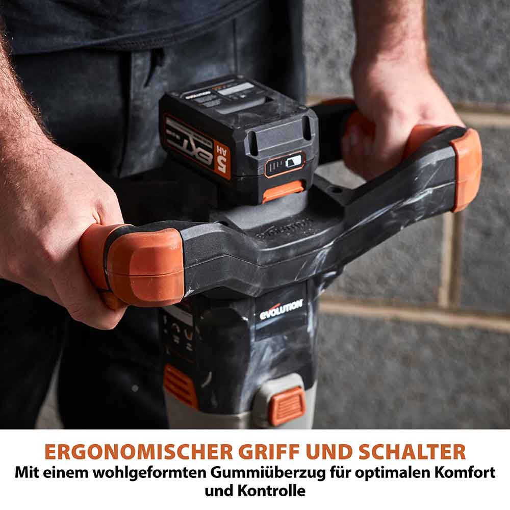 Evolution R120MXR-Li Akkubetriebener 18V-Li-Ion-EXT-Mischer mit Akku und Ladegerät mit 120mm-Multi-Mix-Rührer - Image 7