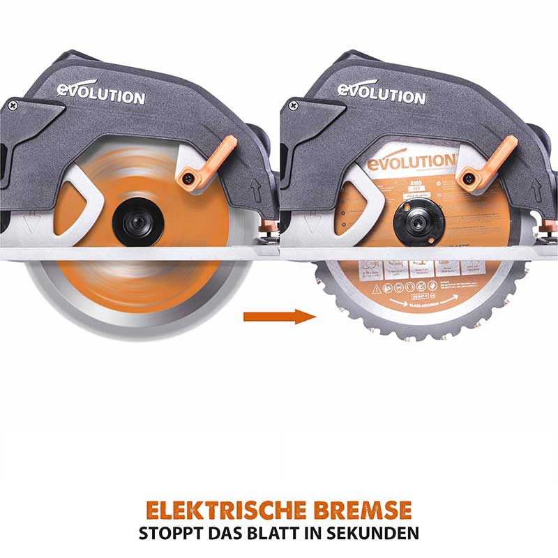 Evolution R185CCS 185mm Handkreissäge mit TCT-Multi-Material-Sägeblatt - Image 10