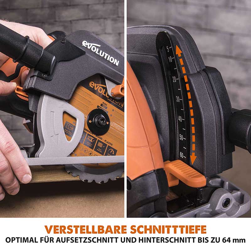 Evolution R185CCS 185mm Handkreissäge mit TCT-Multi-Material-Sägeblatt - Image 14