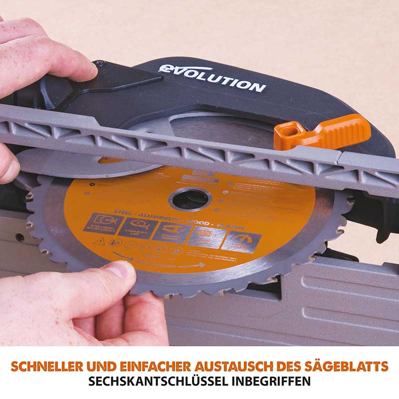 Evolution R185CCS 185mm Handkreissäge mit TCT-Multi-Material-Sägeblatt - Image 6