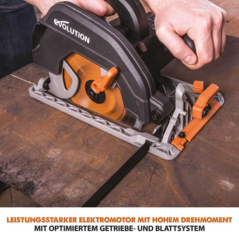 Evolution R185CCSX+ 185mm Handkreissäge mit TCT-Multi-Material-Sägeblatt - Image 16