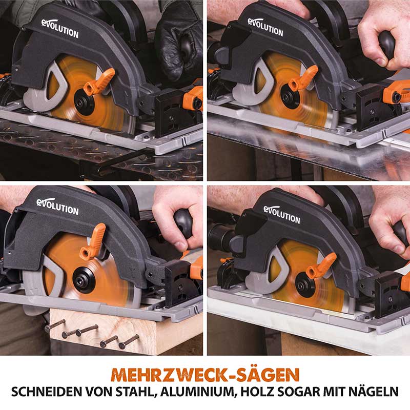 Evolution R185CCSX+ 185mm Handkreissäge mit TCT-Multi-Material-Sägeblatt - Image 3