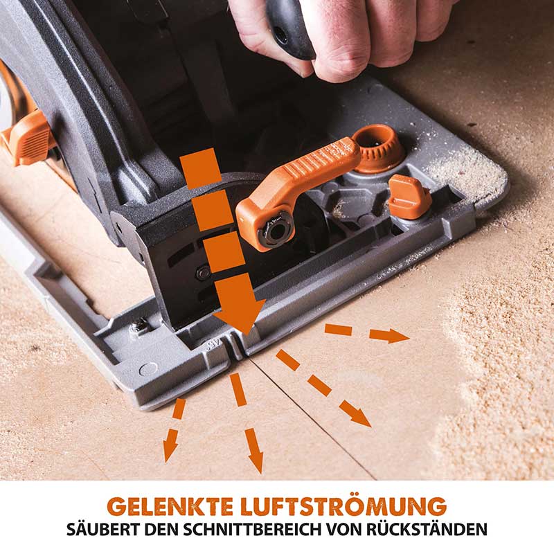 Evolution R185CCSX 185mm Handkreissäge mit 3-teiliger 1020mm Mini-Schiene und TCT-Multi-Material-Sägeblatt - Image 8