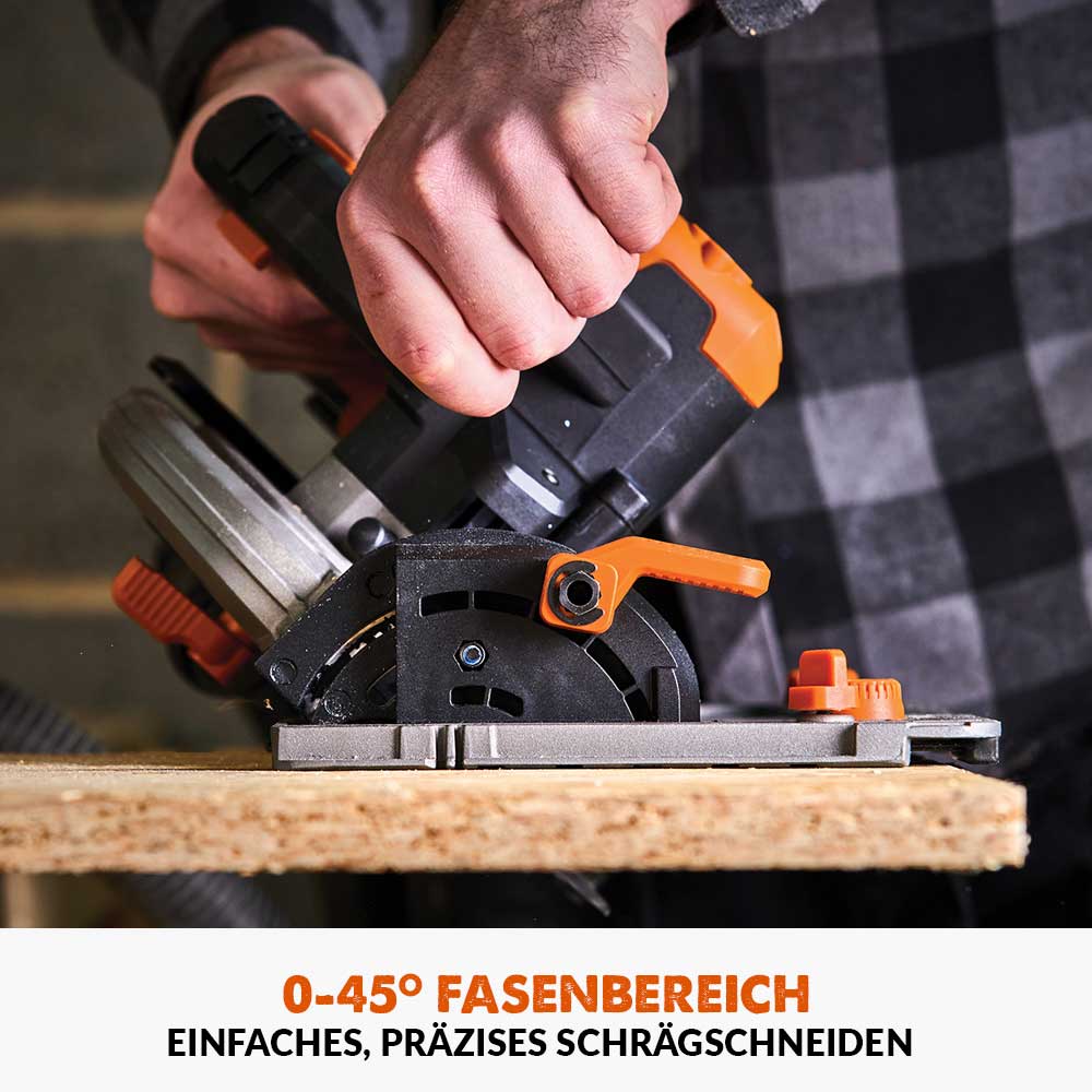 Evolution R185CCSX-Li Akku-Handkreissäge, 18V, Li-Ion EXT Schienen-kompatible Kreissäge mit ST2800-G2 Universal 2.8m Kreissägebahn, Sägeschienen (2x 1400mm) und 185mm Multi-Material-Sägeblatt - Image 7