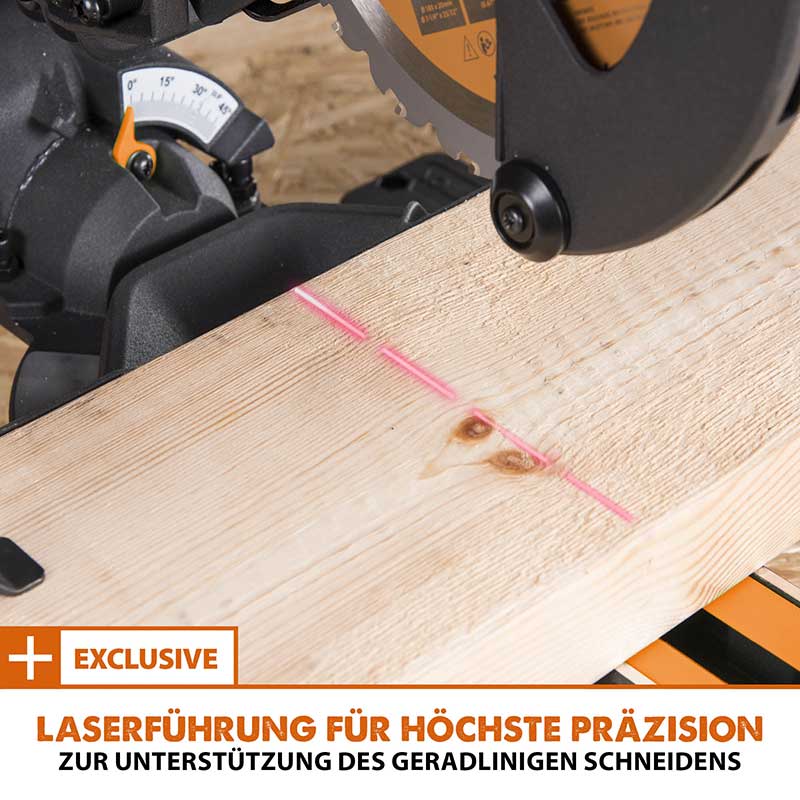 Evolution R185SMS+ 185mm Schiebe-Kapp- und Gehrungssäge mit TCT-Multi-Material-Sägeblatt - Image 9