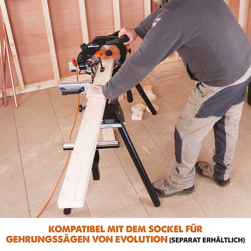 Evolution R210CMS+ 210mm 1200W Kapp- und Gehrungssäge mit TCT-Multi-Material-Sägeblatt - Image 7