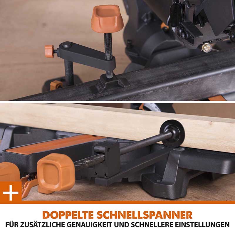 Evolution R210SMS-300+ 210mm Schiebe-Kapp- und Gehrungssäge mit TCT-Multi-Material-Sägeblatt - Image 12