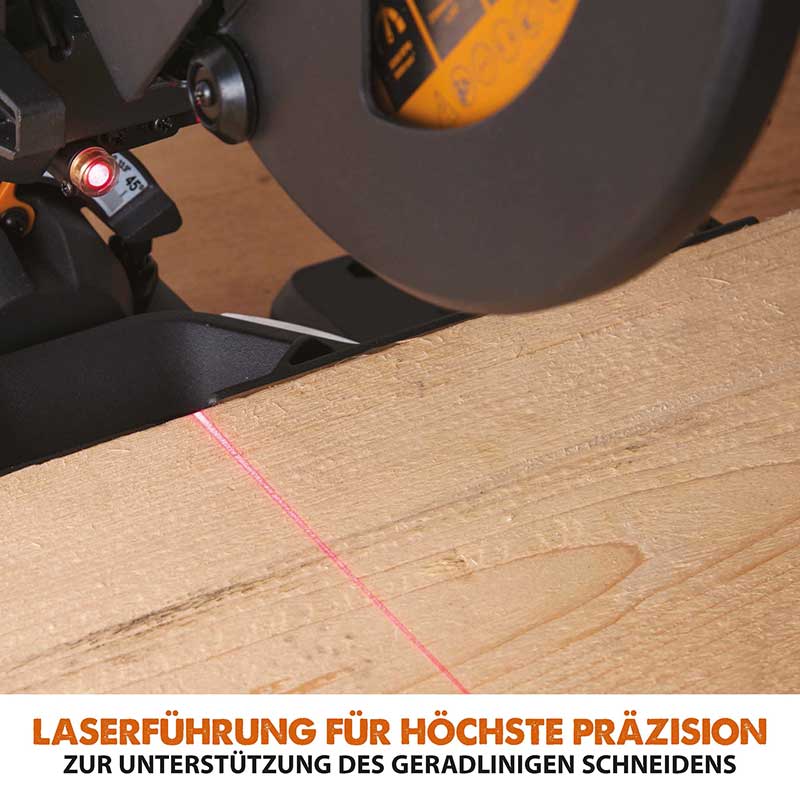 Evolution R210SMS+ 210mm Schiebe-Kapp- und Gehrungssäge mit TCT-Multi-Material-Sägeblatt - Image 10