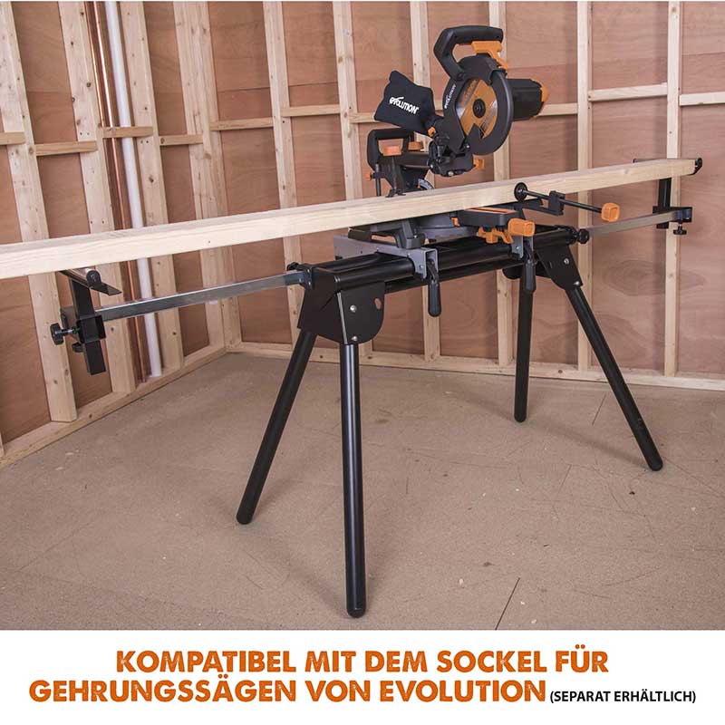 Evolution R210SMS+ 210mm Schiebe-Kapp- und Gehrungssäge mit TCT-Multi-Material-Sägeblatt - Image 5