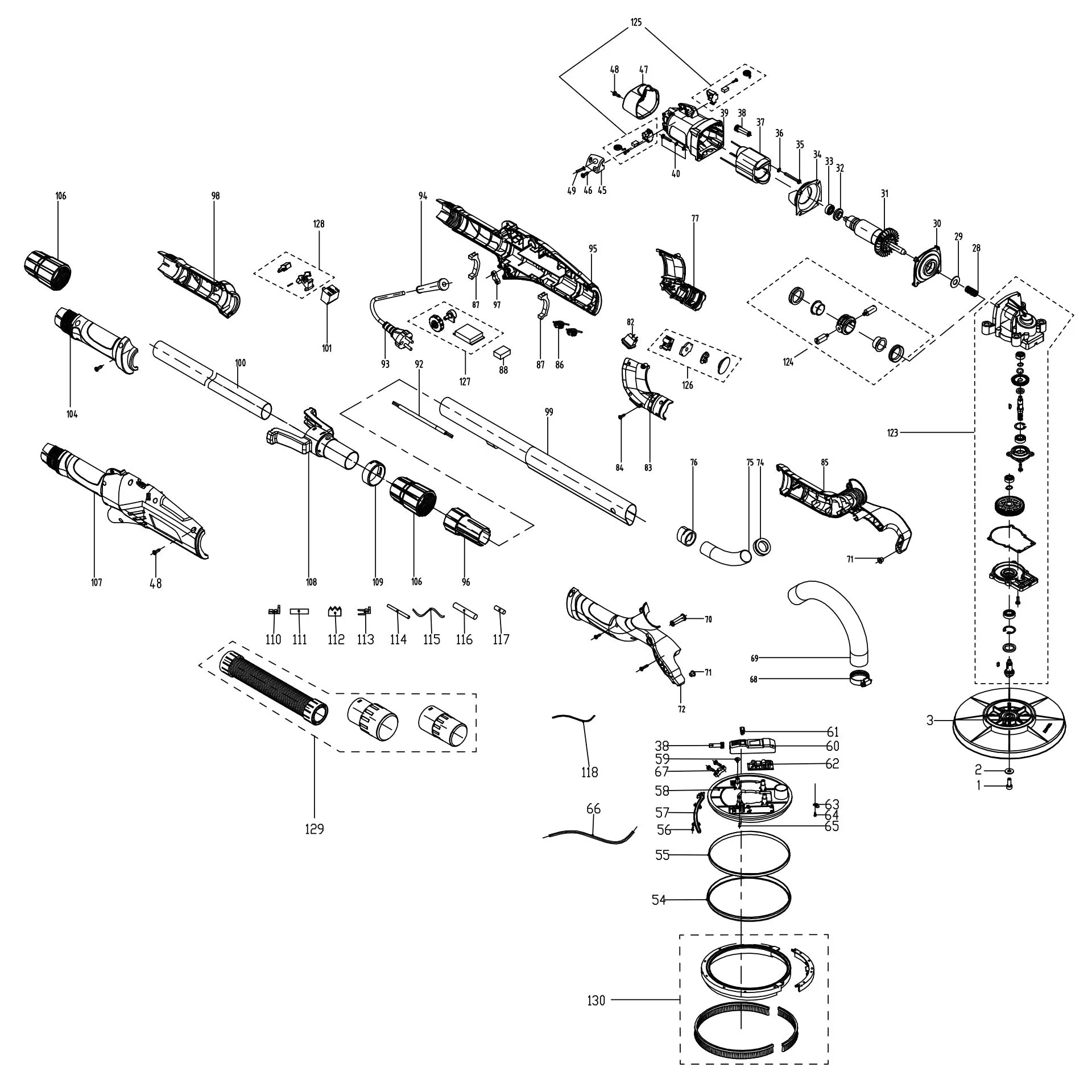 Evolution R225DWS Trockenbauschleifer Ersatzteile - Image 2