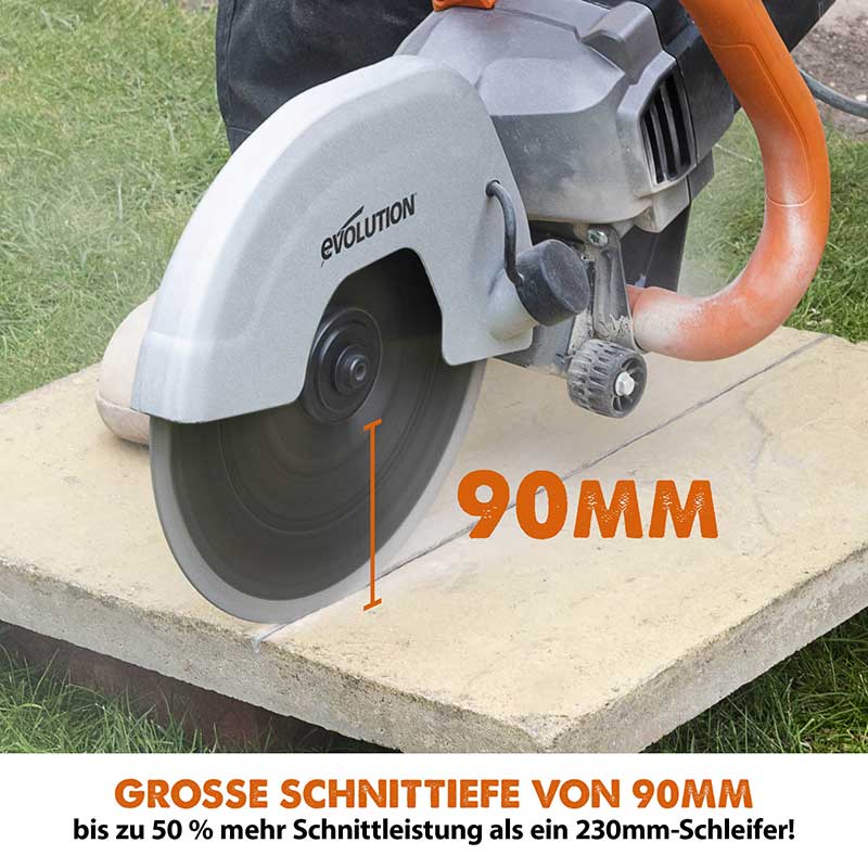 Evolution R230DCT 230mm 9" Elektrische Trennschleifmaschine Betonsäge mit Diamantblatt - Image 3