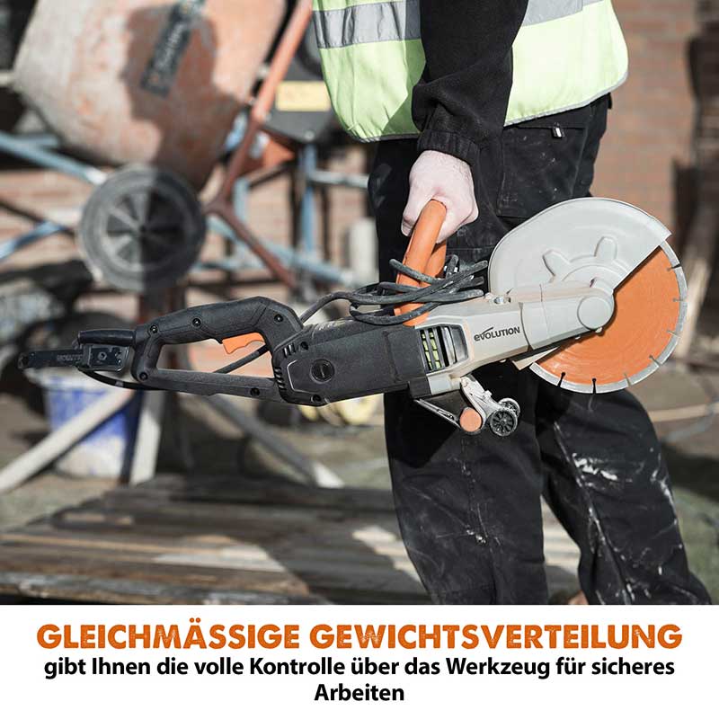 Evolution R255DCT 255mm 10" Elektrische Trennschleifmaschine Betonsäge mit hochwertigem Diamantblatt - Image 9