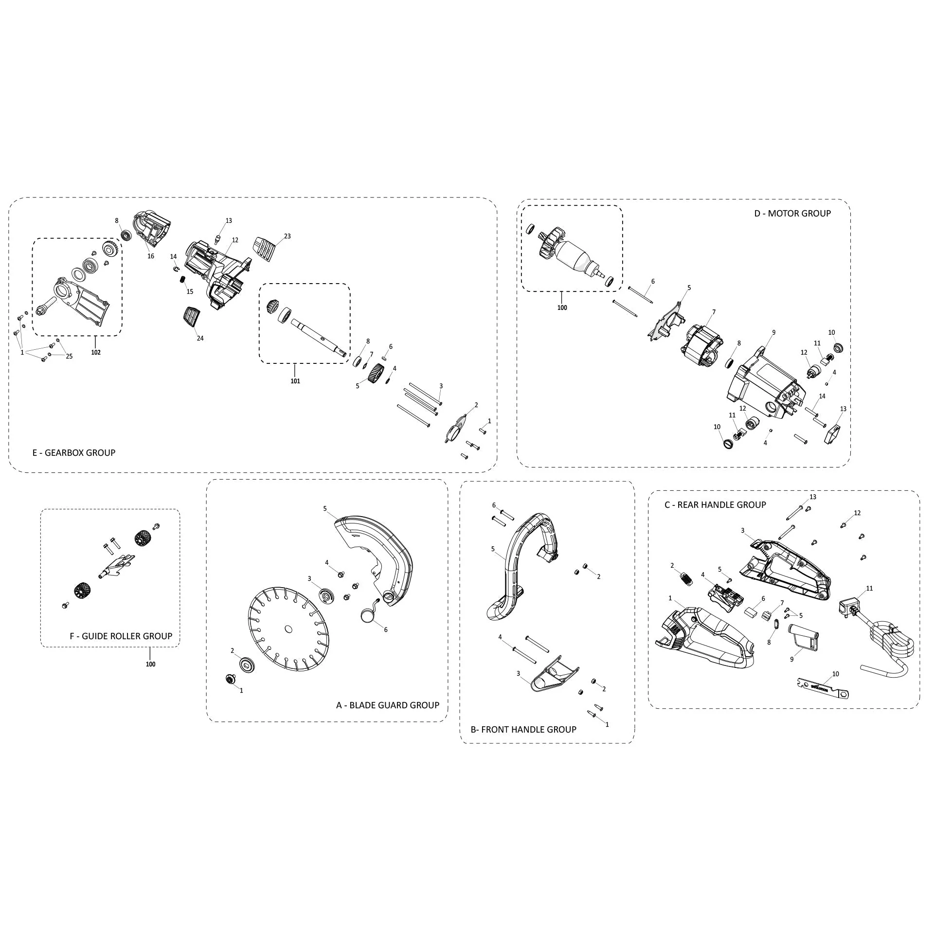 Evolution R255DCT Trennsäge / Betonsäge Ersatzteile - Image 2