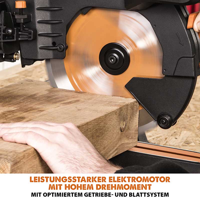 Evolution R255SMS-DB+ 255-mm-Gehrungs- und Kappsäge mit +/- 45°, und 28T TCT-Multi-Material-Sägeblatt - Image 11