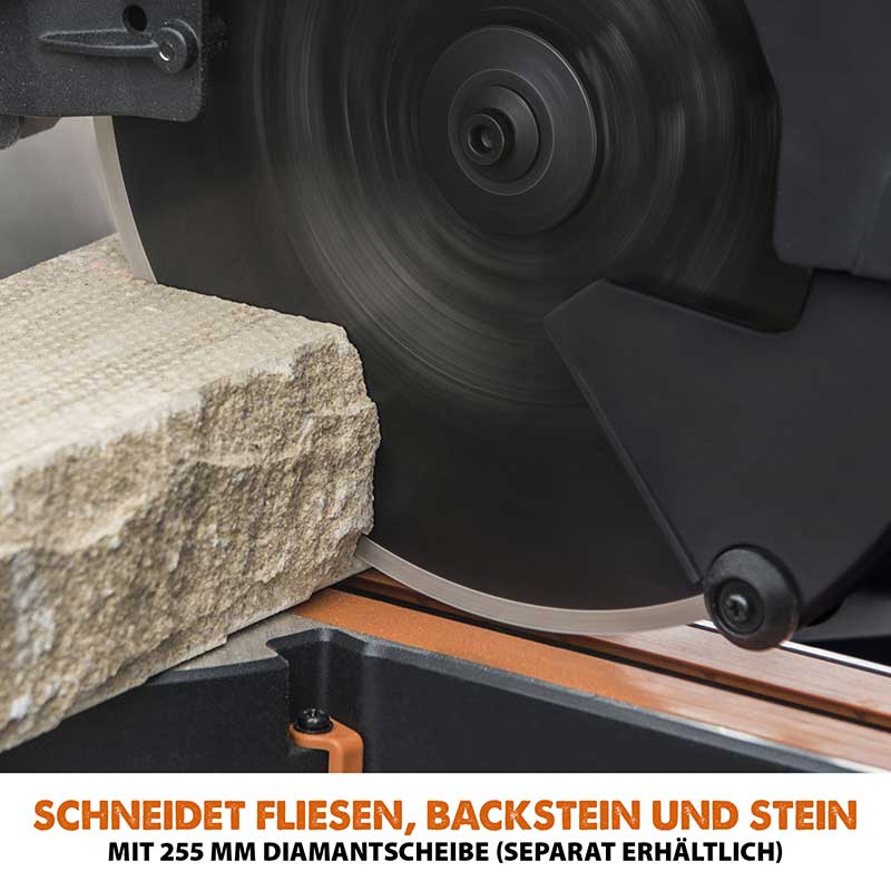 Evolution R255SMS-DB+ 255-mm-Gehrungs- und Kappsäge mit +/- 45°, und 28T TCT-Multi-Material-Sägeblatt - Image 17