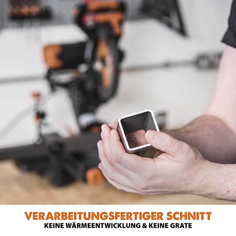 Evolution R255SMS-DB+ 255-mm-Gehrungs- und Kappsäge mit +/- 45°, und 28T TCT-Multi-Material-Sägeblatt - Image 9