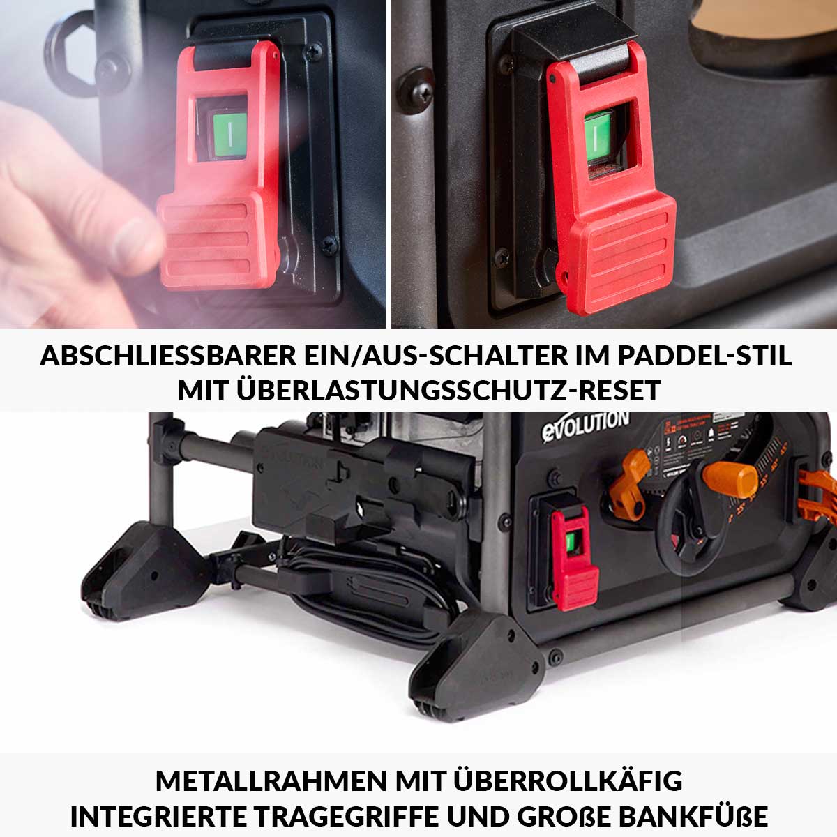 Evolution Tragbare Tischkreissäge mit 255mm TCT-Multimaterialsägeblatt, für Profis und Heimwerker (230v) | R255TBL - Image 12