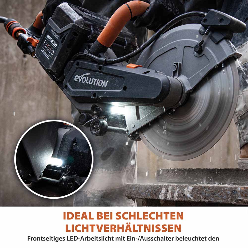 Evolution R260DCT-Li 260mm Akku Trennschleifmaschine Betonsäge mit hochwertigem Diamantblatt - Image 13