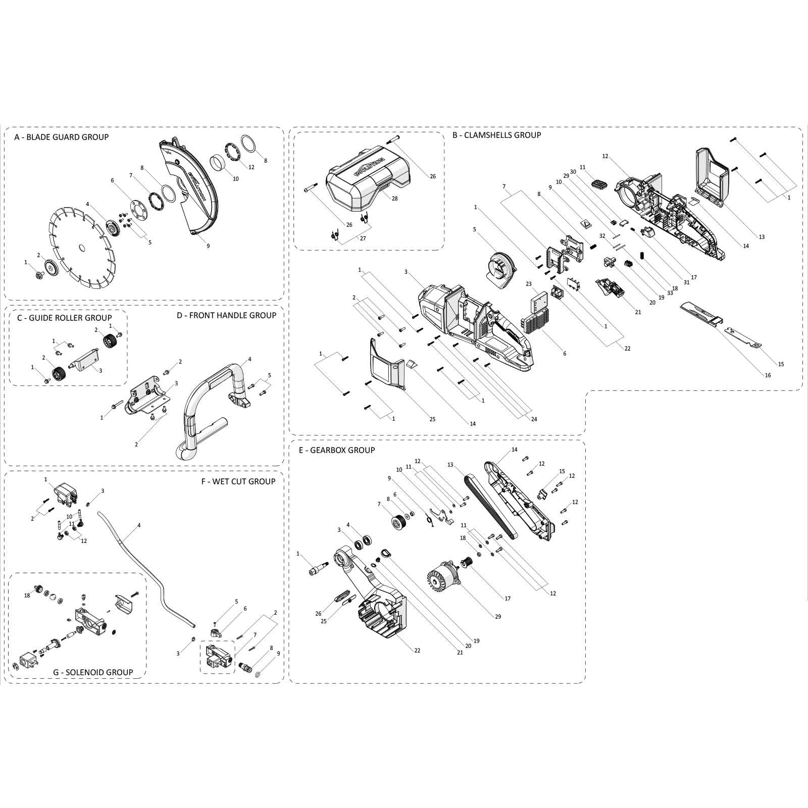 Evolution R260DCT-Li Trennsäge / Betonsäge Ersatzteile - Image 2